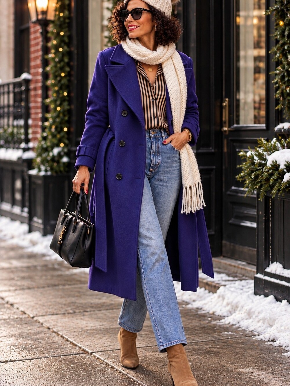 ELOQUII  Long Coat Purple  Coat